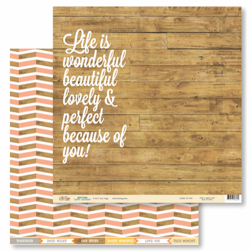 Chic Tags - Happy Place Collection - 12 x 12 Double Sided Paper - Happy Thoughts