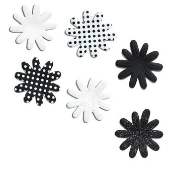 Doodlebug Designs - Silk Flowers - Black and White, CLEARANCE