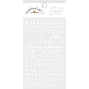 Doodlebug Design - Simply Sweet Mini Alphabet Rub-Ons - Lily White