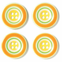 Doodlebug Designs - Striped Buttons - Citrus Squeeze, CLEARANCE