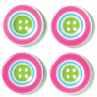 Doodlebug Designs - Striped Buttons - Paradise Punch, CLEARANCE