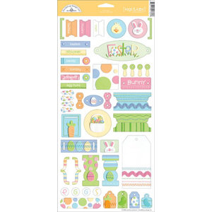 Doodlebug Designs - Easter Collection - Cardstock Stickers - Tags and Tabs, CLEARANCE