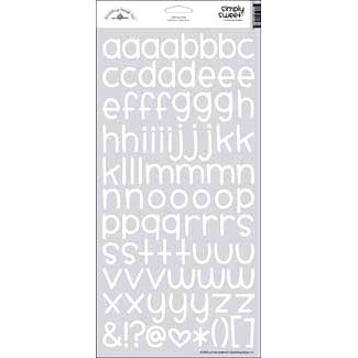 Doodlebug Design - Alphabet Cardstock Stickers - Simply Sweet - Lily White