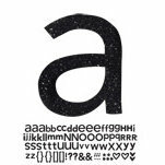 Doodlebug Design - Sugar Coated - Adhesive Chipboard Alphabet - Hopscotch Font - Beetle Black