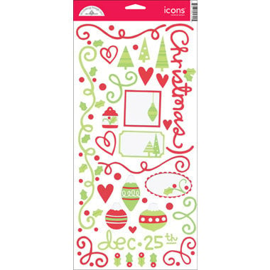 Doodlebug Design - Christmas Collection - Cardstock Stickers - Jolly Holly Days