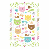 Doodlebug Design - Pretty Kitty Cat Collection - Rub-Ons - Pretty Kitty, CLEARANCE