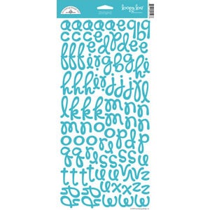 Doodlebug Design - Loopy Lou Alphabet Cardstock Stickers - Swimming Pool