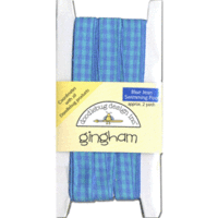 Doodlebug Design Gingham Duets - Blue Jean - Swimming Pool, CLEARANCE