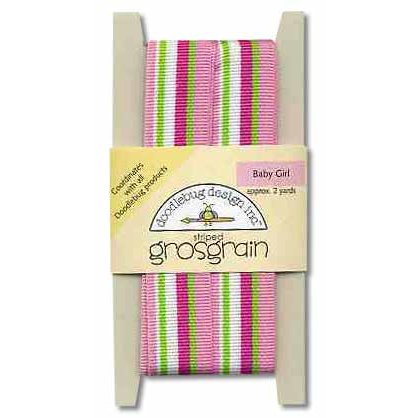 Doodlebug Design Striped Grosgrain Ribbon - Baby Girl, CLEARANCE