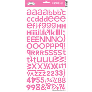Doodlebug Designs - Alphabet Cardstock Stickers - Hopscotch Font - Bubblegum, CLEARANCE
