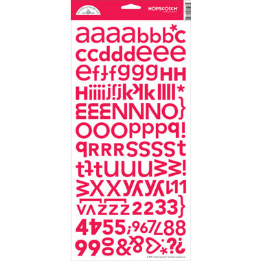 Doodlebug Designs - Alphabet Cardstock Stickers - Hopstotch Font - Ladybug , CLEARANCE