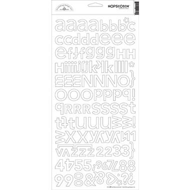 Doodlebug Designs - Alphabet Cardstock Stickers - Hopscotch Font - Lily White