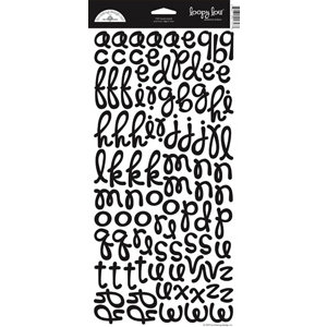 Doodlebug Design - Loopy Lou Alphabet Cardstock Stickers - Beetle Black