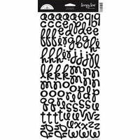 Doodlebug Design - Loopy Lou Alphabet Cardstock Stickers - Beetle Black