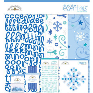 Doodlebug Design - Cold Spell Winter Collection - 12x12 Essentials Kit - Cold Spell