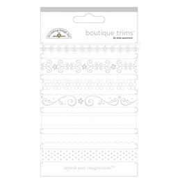 Doodlebug Designs - Boutique Trims - Assorted Ribbon - Lily White