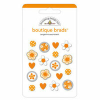 Doodlebug Designs - Boutique Brads - Assorted Brads - Tangerine, CLEARANCE