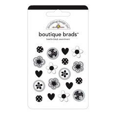 Doodlebug Designs - Boutique Brads - Assorted Brads - Beetle Black, CLEARANCE