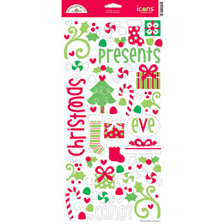Doodlebug Design - Merry and Bright Collection - Christmas - Suger Coated Cardstock Stickers