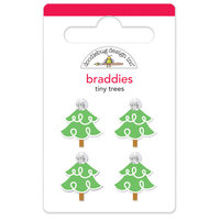 Doodlebug Design - Christmas Magic Collection - Brads - Tiny Trees Braddies