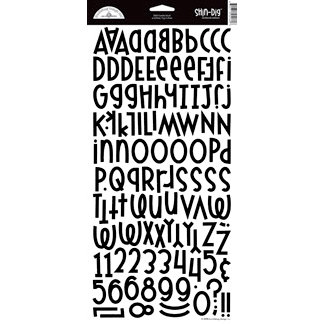 Doodlebug Design - Shin Dig - Glitter Alphabet Stickers - Beetle Black, CLEARANCE