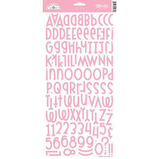 Doodlebug Design - Shin-Dig Collection - Flocked Velvet Coated Alphabet Cardstock Stickers - Cupcake, CLEARANCE