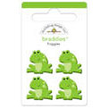 Doodlebug Design - Zoofari Collection - Brads - Froggies Braddies, CLEARANCE