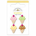 Doodlebug Design - Sweet Treats Collection - Jeweled - Brads - Sugar Cones Braddies, CLEARANCE