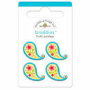 Doodlebug Design - Tutti Fruitti Collection - Brads - Fruitti Paisleys Braddies