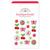 Doodlebug Design - Boutique Brads - Assorted Brads - Cherries Jubilee, CLEARANCE