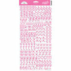 Doodlebug Design - Candy Shoppe Collection - Sugar Coated Alphabet Cardstock Stickers - Bubblegum, CLEARANCE