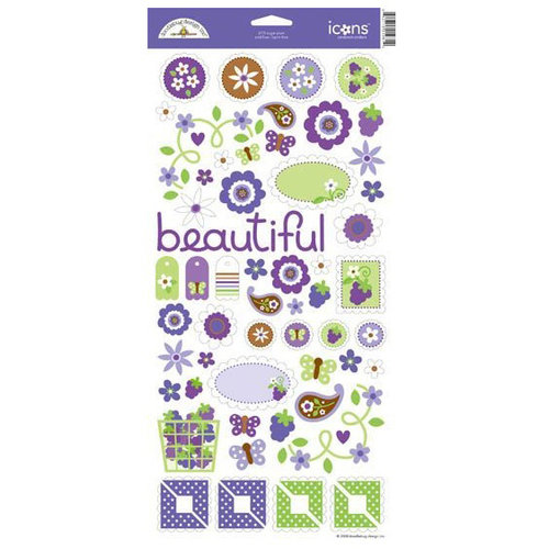 Doodlebug Design - Sugar Plum Collection - Sugar Coated Cardstock Stickers - Icons