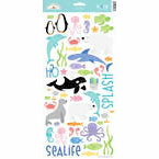 Doodlebug Design - Seaside Collection - Sugar Coated Cardstock Stickers - Icons