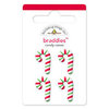 Doodlebug Design - Christmas Candy Collection - Brads - Candy Canes Braddies