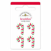 Doodlebug Design - Christmas Candy Collection - Brads - Candy Canes Braddies