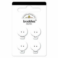 Doodlebug Design - Trick or Treat Collection - Halloween - Brads - Skullies Braddies