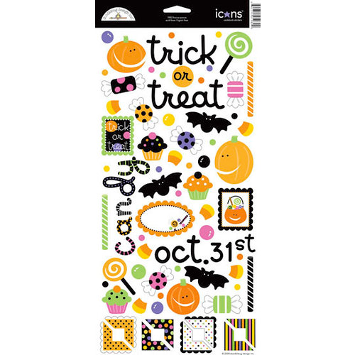Doodlebug Design - Trick or Treat Collection - Halloween - Sugar Coated Cardstock Stickers - Icons