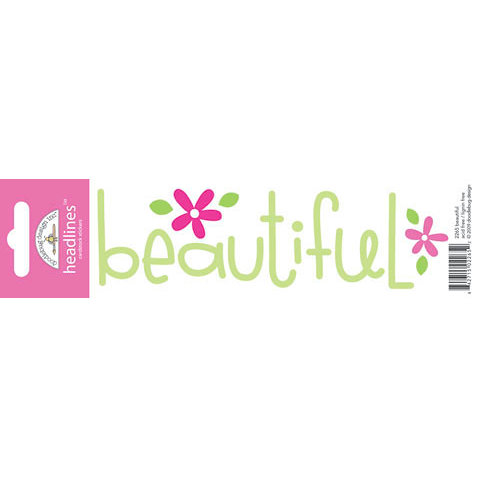Doodlebug Design - Headlines Collection - Cardstock Stickers - Beautiful
