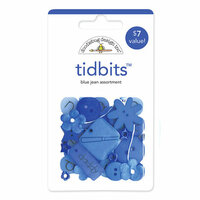 Doodlebug Design - Tidbits Embellishment Packs - Blue Jean Assortment, CLEARANCE