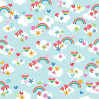 Doodlebug Design - Feeling Groovy Collection - 12 x 12 Paper - Over The Rainbow