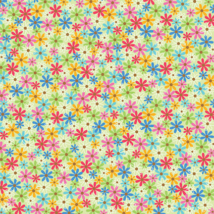 Doodlebug Design - Feeling Groovy Collection - 12 x 12 Paper - Flower Power