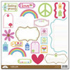 Doodlebug Design - Feeling Groovy Collection - Cute Cuts - 12 x 12 Cardstock Die Cuts