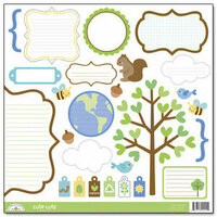 Doodlebug Design - Mother Nature Collection - Cute Cuts - 12 x 12 Cardstock Die Cuts