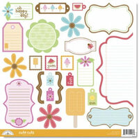 Doodlebug Design - Summertime Collection - Cute Cuts - 12 x 12 Cardstock Die Cuts