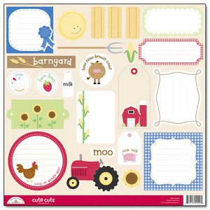 Doodlebug Design - Barnyard Collection - Cute Cuts - 12 x 12 Cardstock Die Cuts