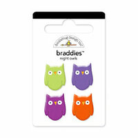 Doodlebug Design - Spooky Town Collection - Halloween - Brads - Night Owls Braddies
