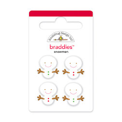 Doodlebug Design - Happy Holidays Collection - Brads - Snowmen Braddies