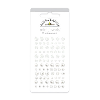 Doodlebug Design - Jewels Adhesive Rhinestones - Mini - Lily White