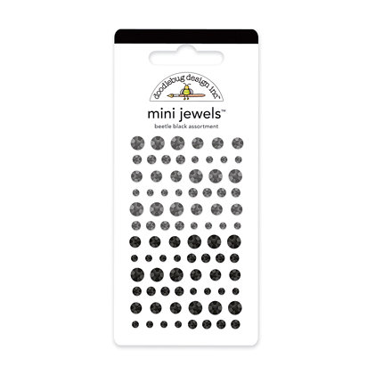 Doodlebug Design - Jewels Adhesive Rhinestones - Mini - Beetle Black