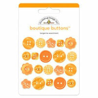 Doodlebug Design - Boutique Buttons - Assorted Buttons - Tangerine